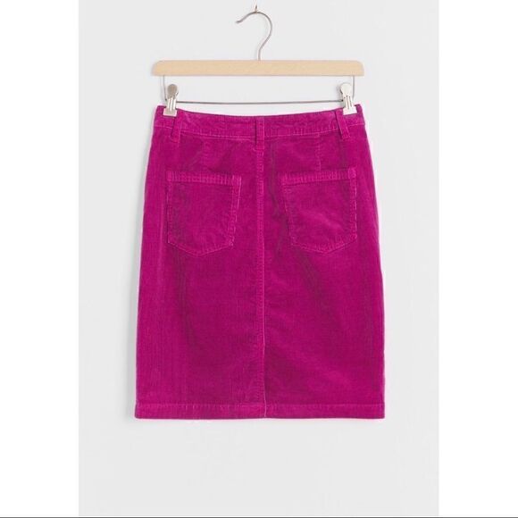 NEW Anthropologie Pilcro Talia Pink Raspberry Corduroy Button Mini Skirt Size 2 - Picture 4 of 6